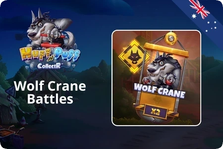 Huff n Puff CollectR Wolf Crane x2 multiplier – wolf construction battle feature.